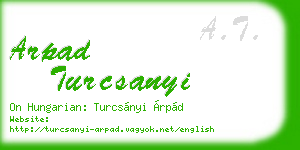 arpad turcsanyi business card